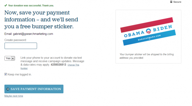 Obama email marketing